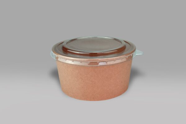 Bowl 32 oz color kraft con tapa