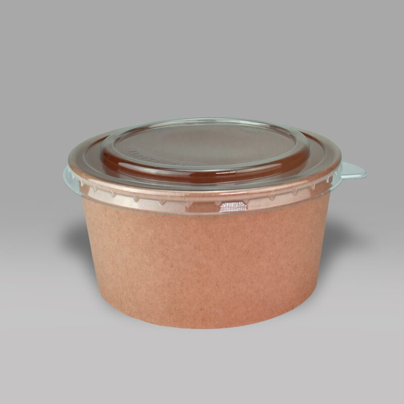 Bowl 32 oz color kraft con tapa