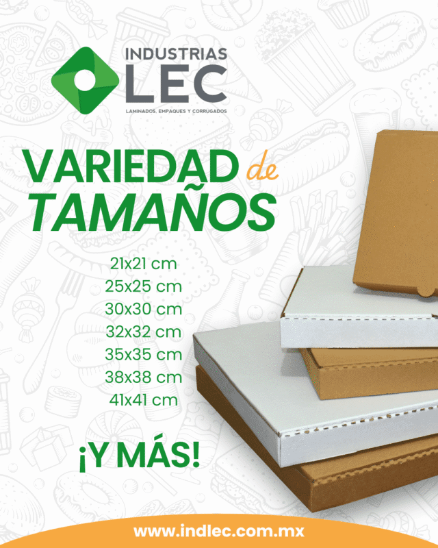 Pizza caliente dentro de caja de cartón corrugado